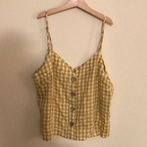 Gingham spaghetti strap tank